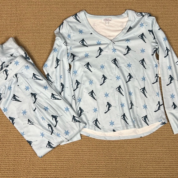 P.J. Salvage Other - P.J. Salvage Light Blue Ski Snowflake Pajama Set